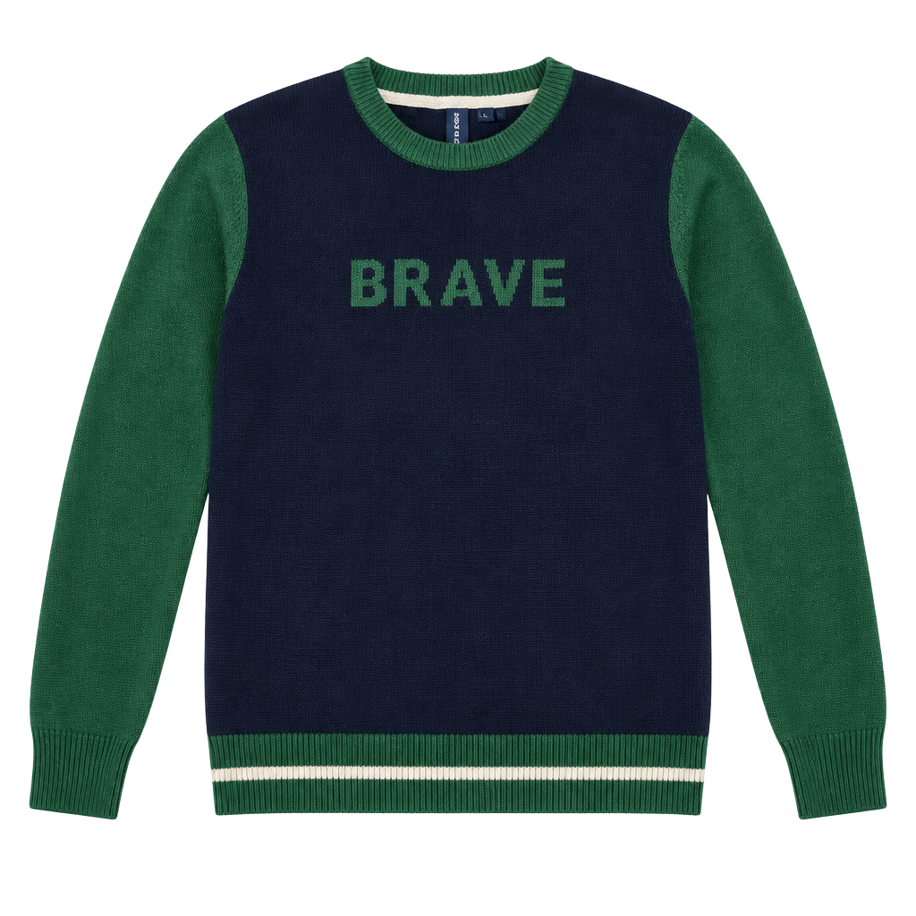 Janie and Jack Brave Sweater Size 10 Green Blue Colorblock Knit Pullover 1