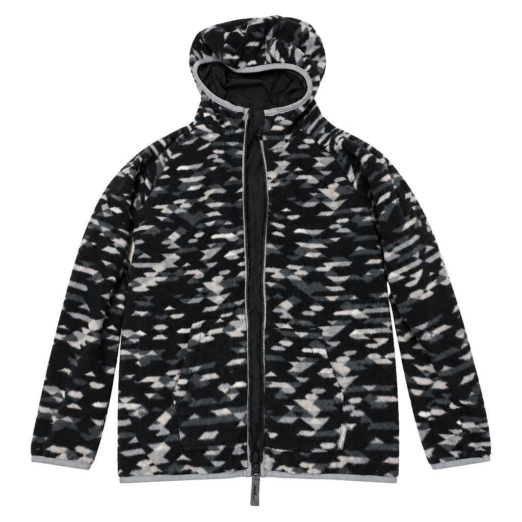 Eddie Bauer Reversible Fleece Jacket Size S (7/8) Black Camo 1