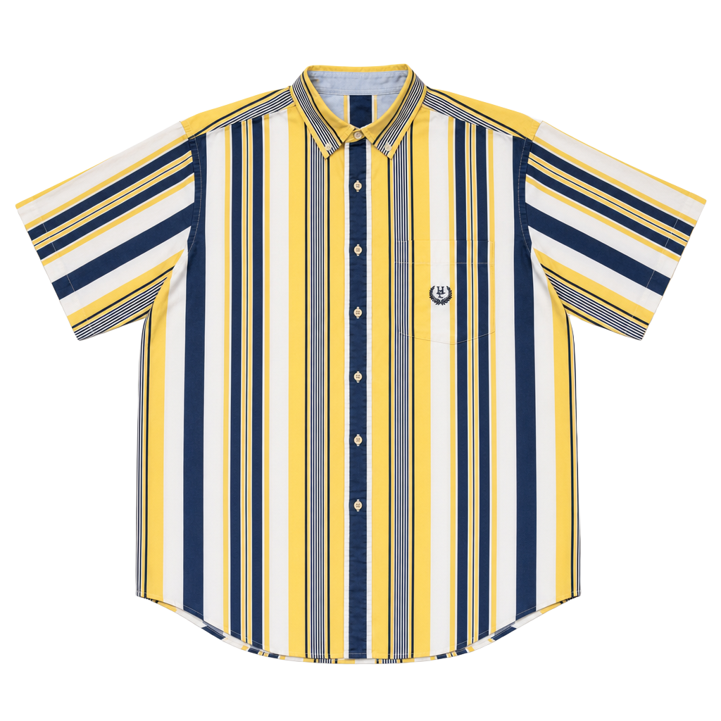 Hunt Club Collection Men's Short Sleeve Button-Down Striped Shirt M/M 1