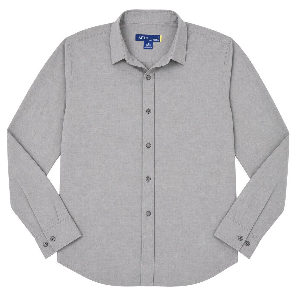 Apt. 9 Men's Long Sleeve Button Up Shirt Gray Size L 16-16.5 32/33 1
