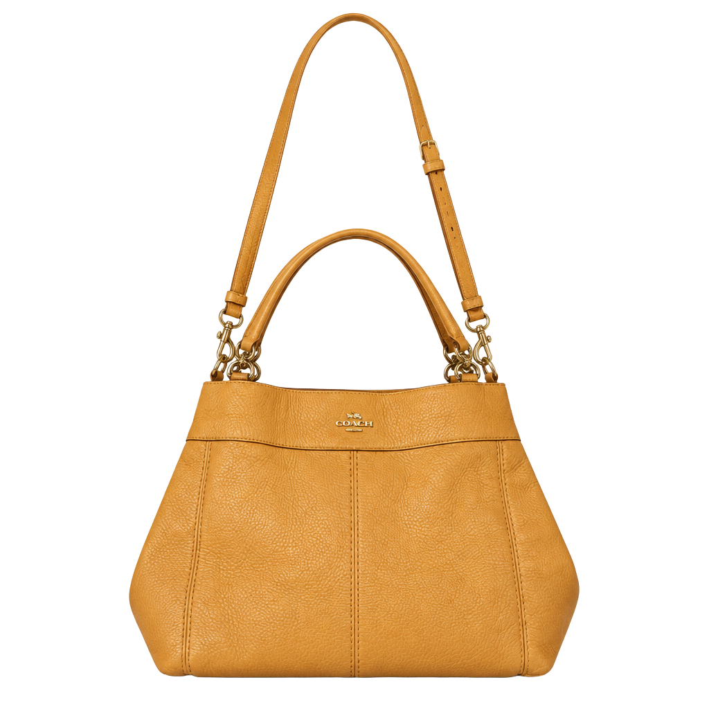 Coach Lexy F28997 Saddle Brown Pebbled Leather Shoulder Bag EUC 1