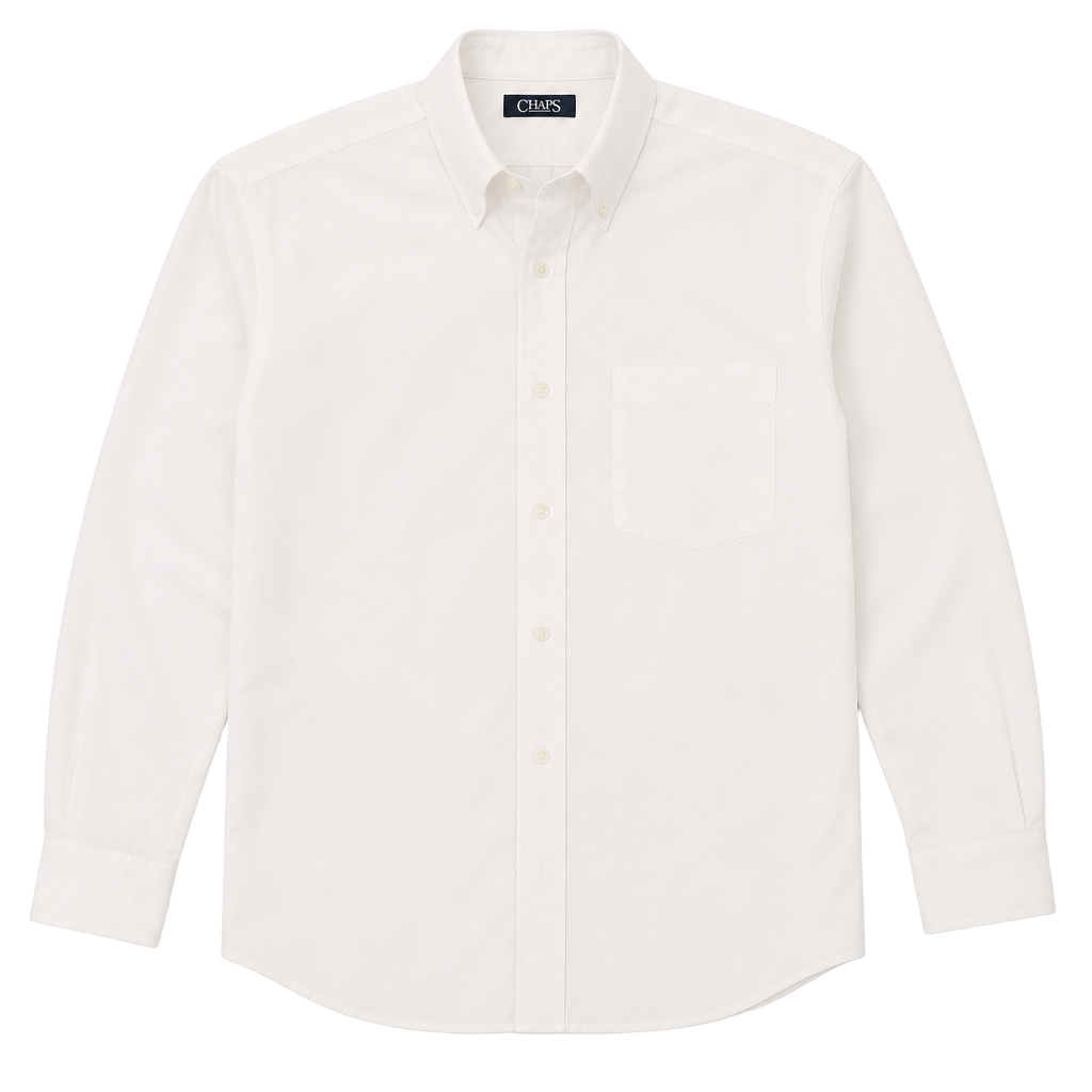 Chaps White Oxford Long Sleeve Button Down Shirt 1