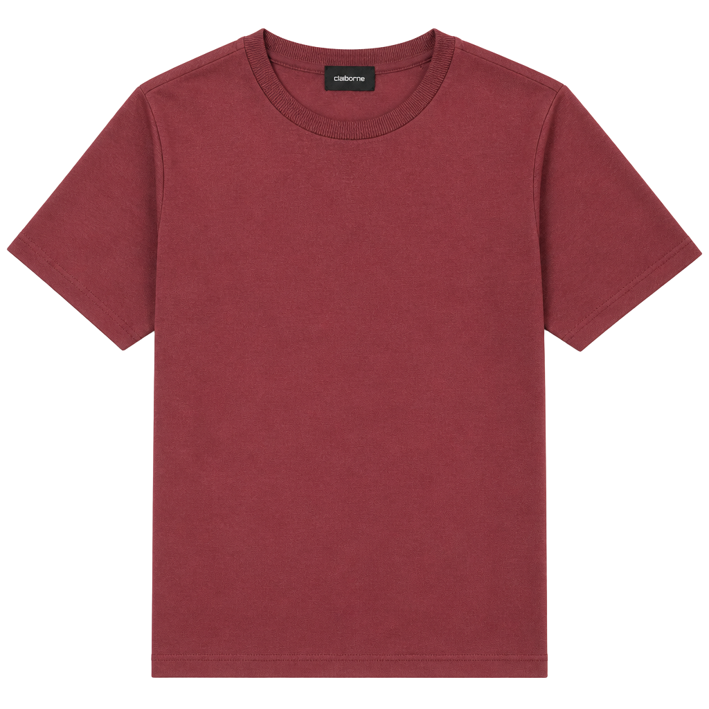 Claiborne Mens Long Sleeve Crewneck Pullover Ribbed Knit Top Burgundy Size Large 1