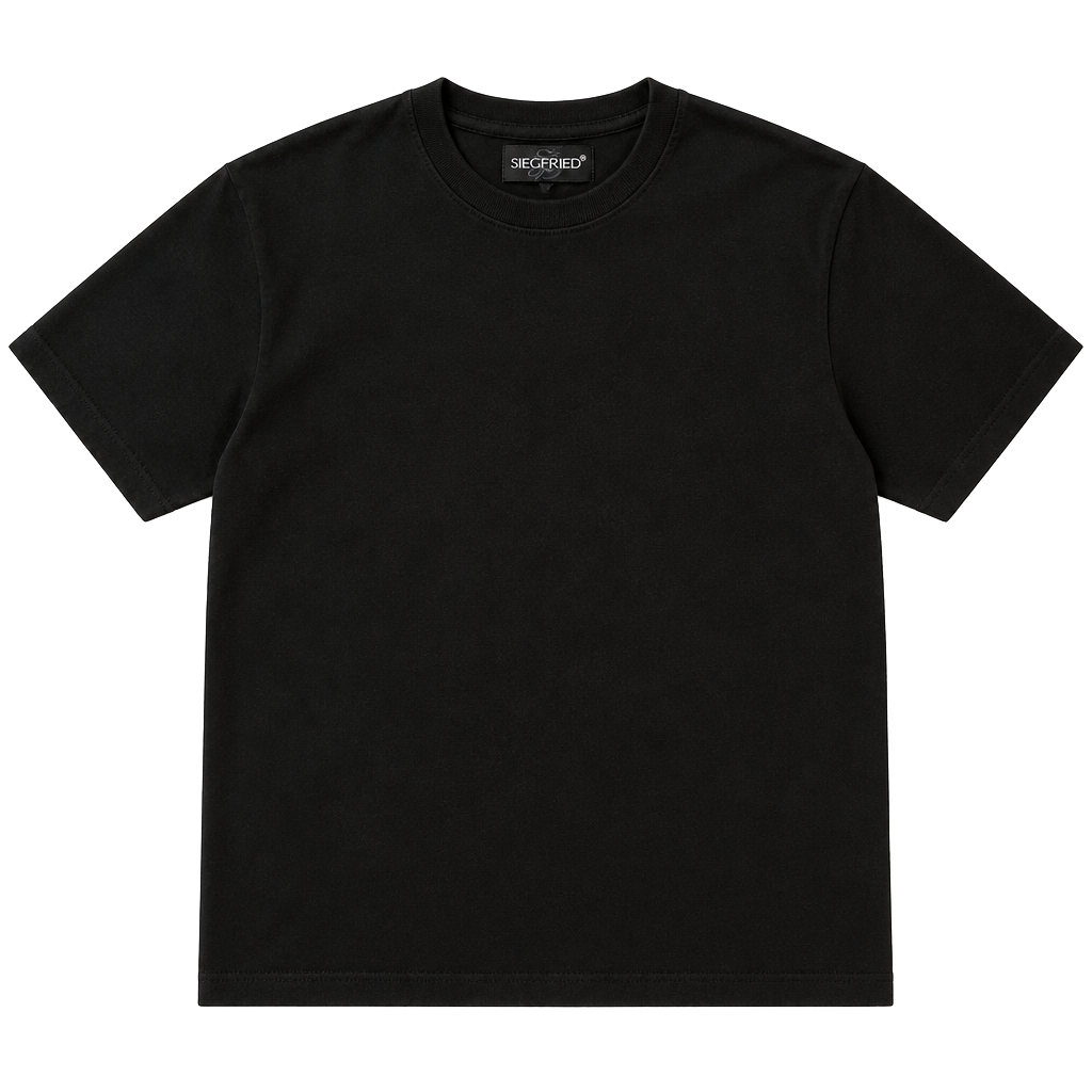 Vintage Siegfried 100% Cotton Black Long Sleeve Crewneck Pullover with Chest Crest Logo 1
