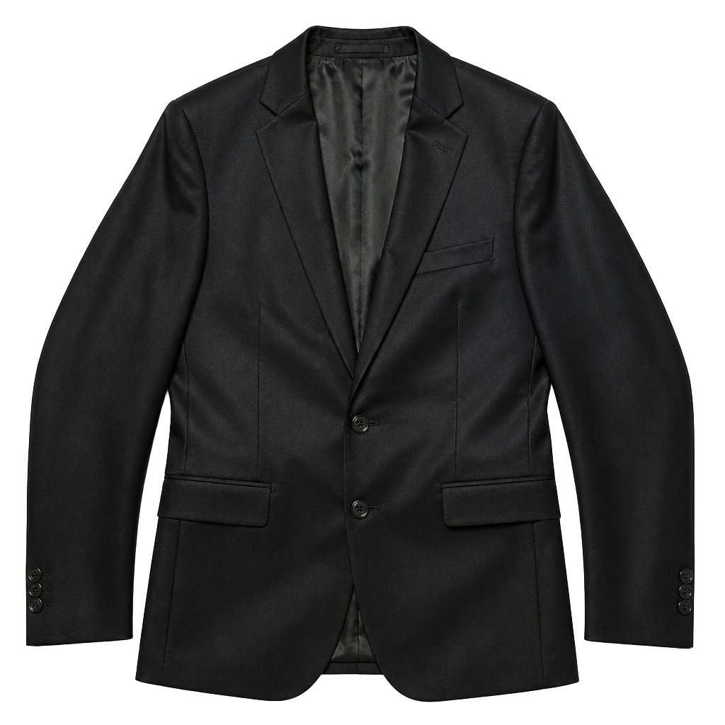 S&K Famous Brands 3-Button Charcoal Grey Poly-Rayon Blend Suit Jacket 42R 1