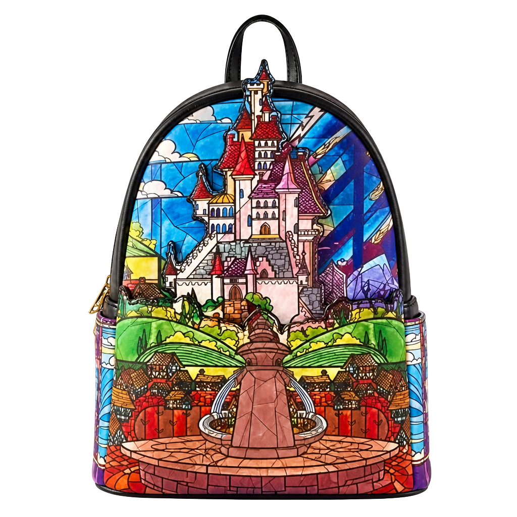 Loungefly Disney Series Belle Womens Double Strap Shoulder Bag Purse - .com, 1