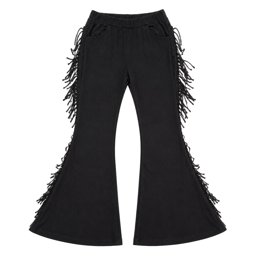 Windsor Outlaw Attitude Fringe Faux Suede Flare Pants 1