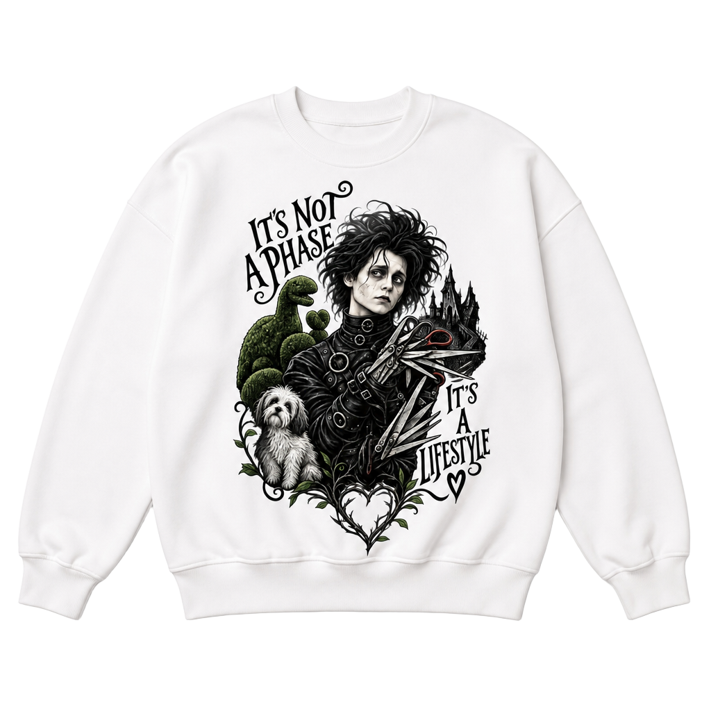 Threaded Chaos Co Edward Scissorhands It's Not A Phase Sweatshirt 1