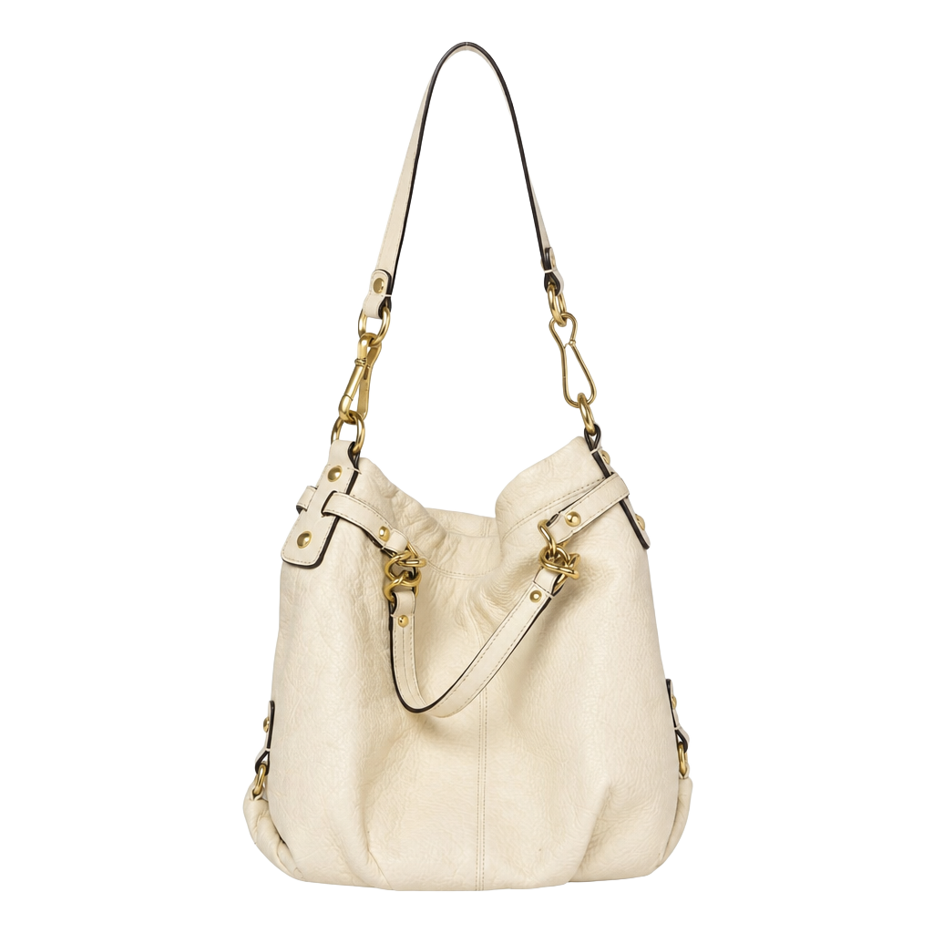 Coach Hobo Ivory Cream Pebbled Leather Shoulder Bag F17165 1