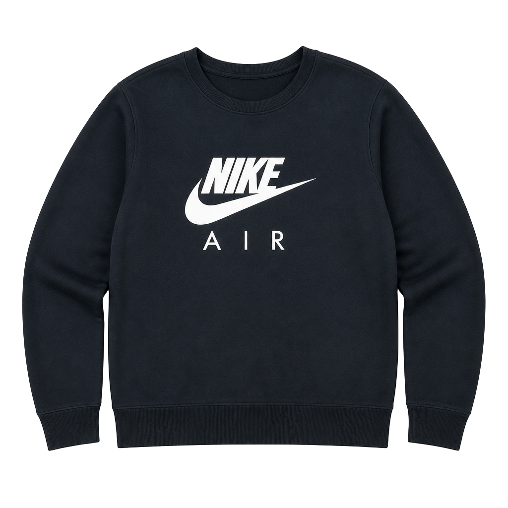 Nike Air Sportswear Fleece Crewneck Sweatshirt Black/White 1