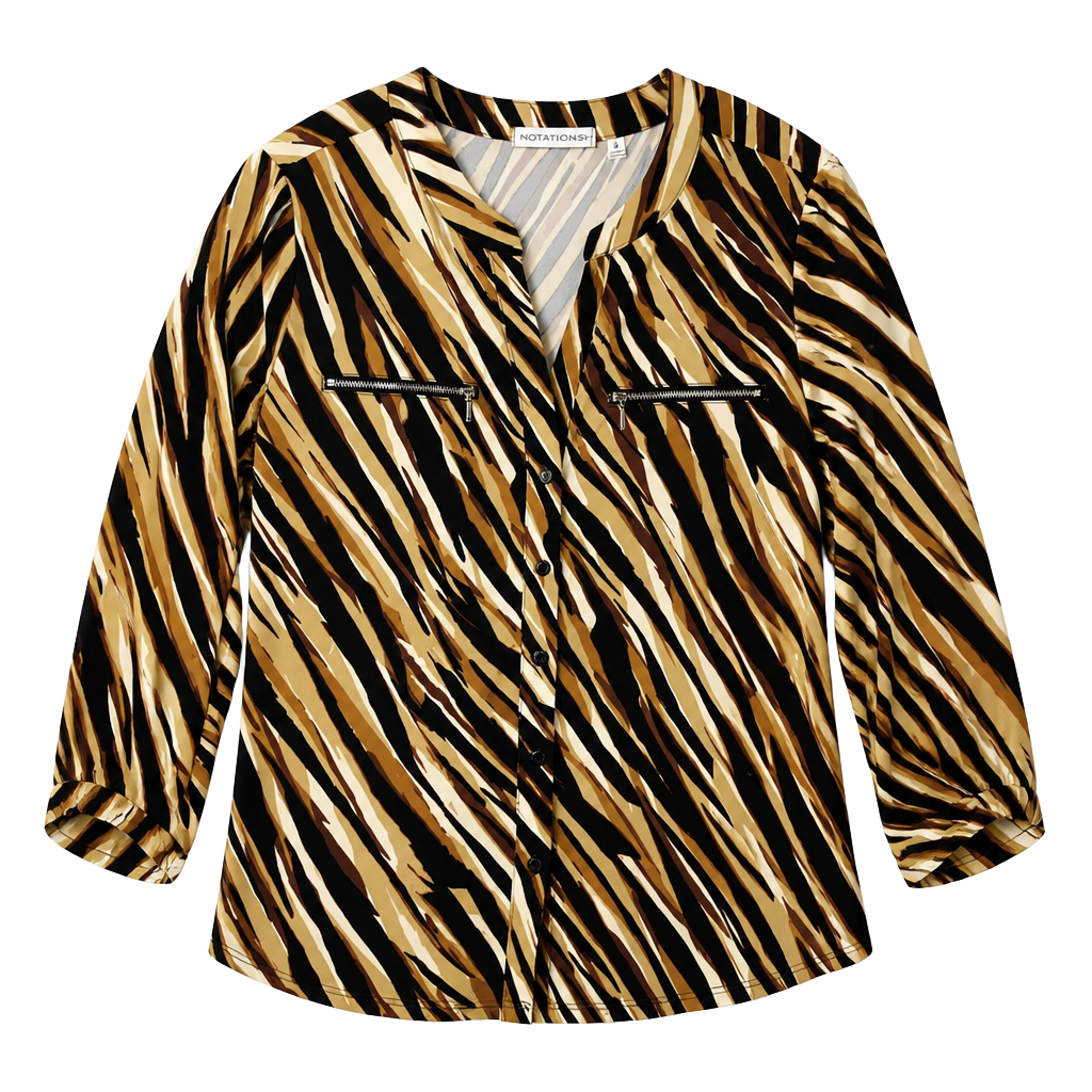 Notations Animal Print Button-Up Shirt 1