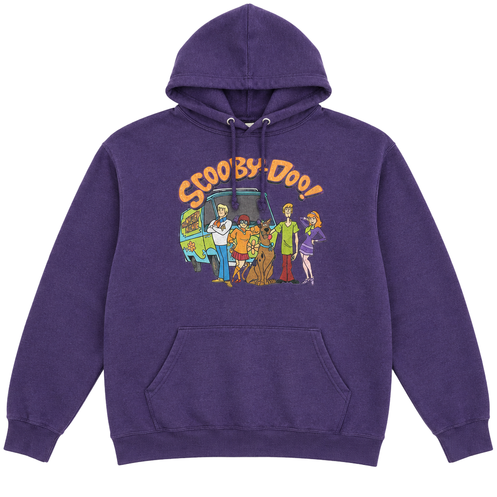 Scooby-Doo Mystery Machine Graphic Purple Hoodie Size S Cartoon 1