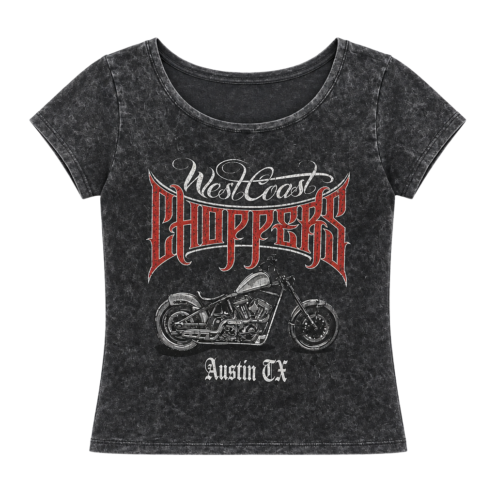 West Coast Choppers Graphic T-Shirt Size XS Acid Wash Austin TX 1