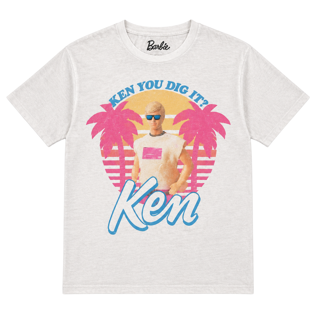 Barbie Ken You Dig It Graphic T-Shirt Size L White Cotton 1