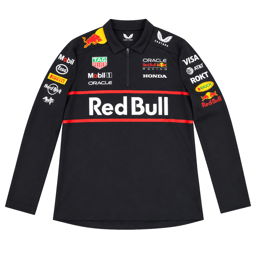 Castore Red Bull Racing 1/4 Zip Midlayer Size S Navy 1
