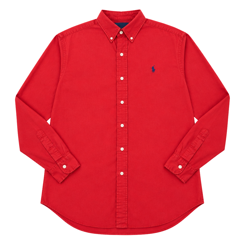 Ralph Lauren Button-Down Shirt Size XL Red Classic Fit Pony Logo 1