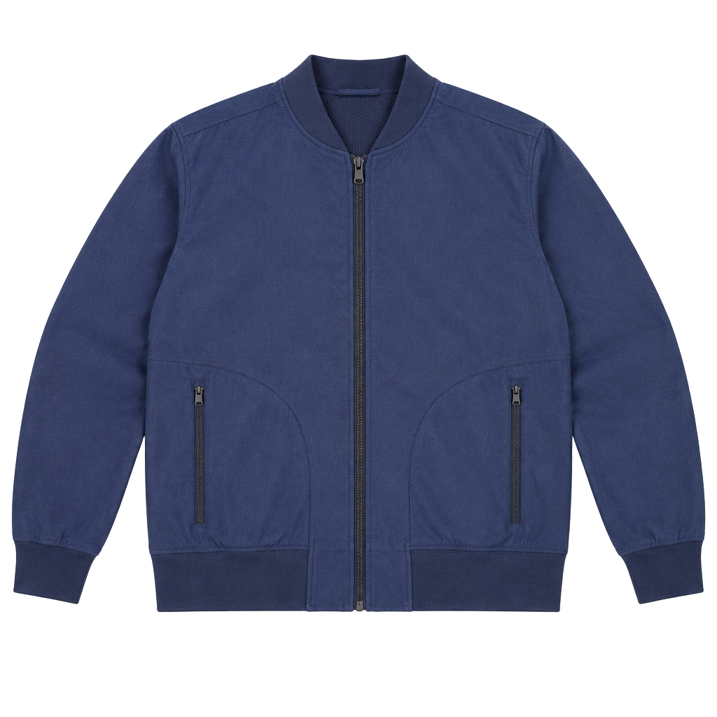 Fabletics Bomber Jacket Size M Blue Full Zip Athletic Mens 1