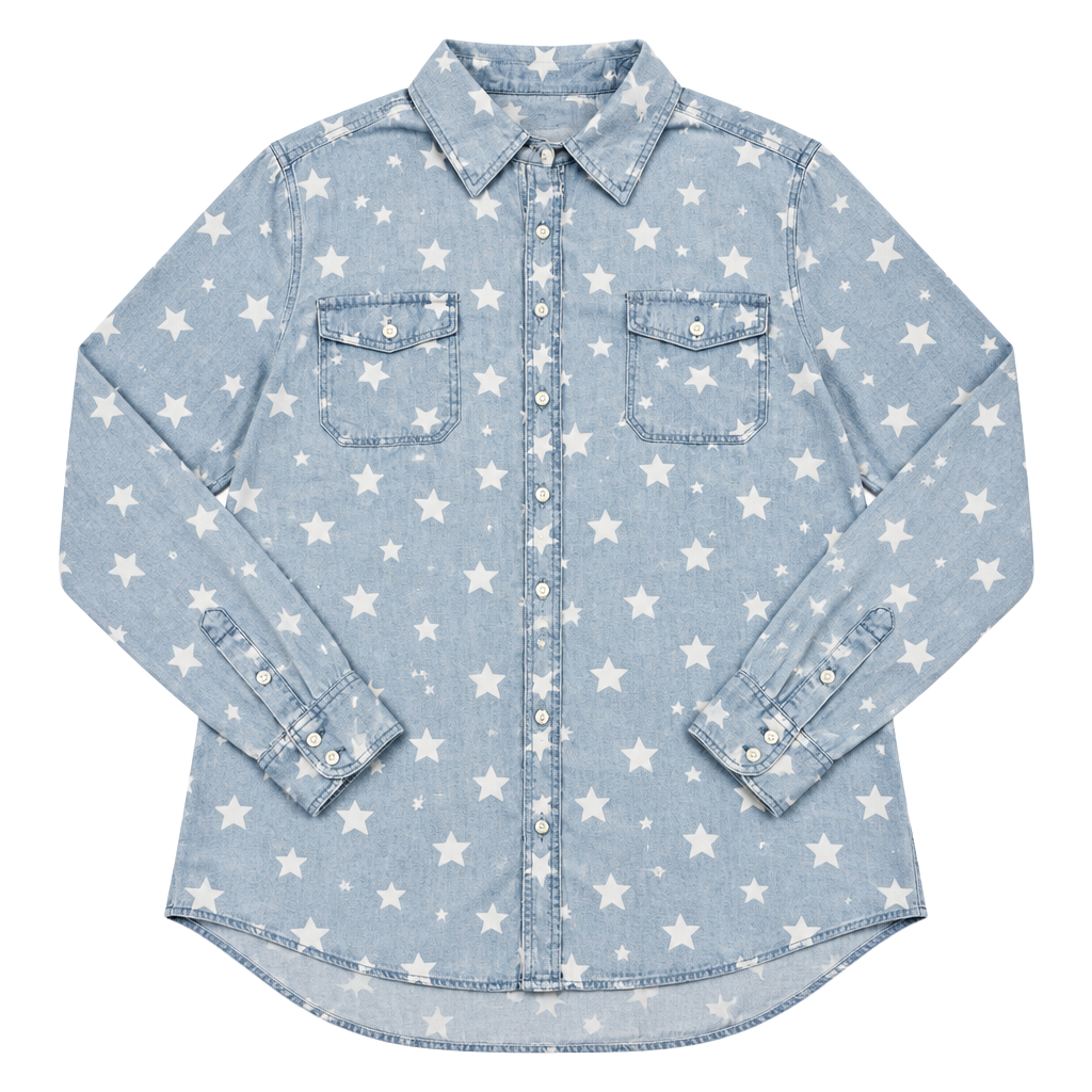 Lane Bryant Star Print Tencel Lyocell Shirt Size 18/20 1