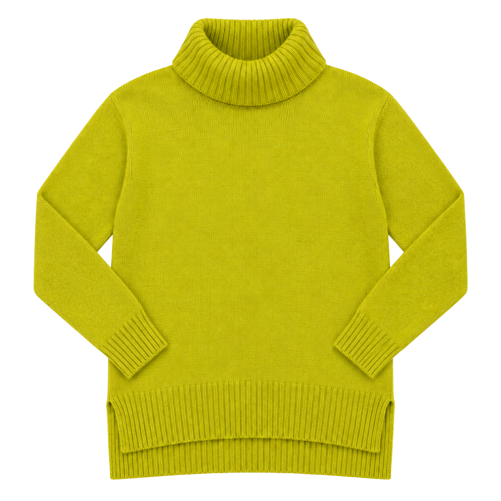 Bartolini Turtleneck Sweater Size XS Yellow Wool Cashmere Blend 1