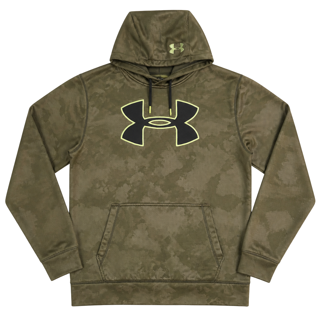 Under Armour Men's Storm 1 Camo Green Logo Hoodie - Medium 1