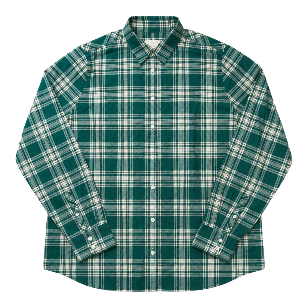 100% Cotton J.Crew Green Plaid Button Down Shirt Size XL 1