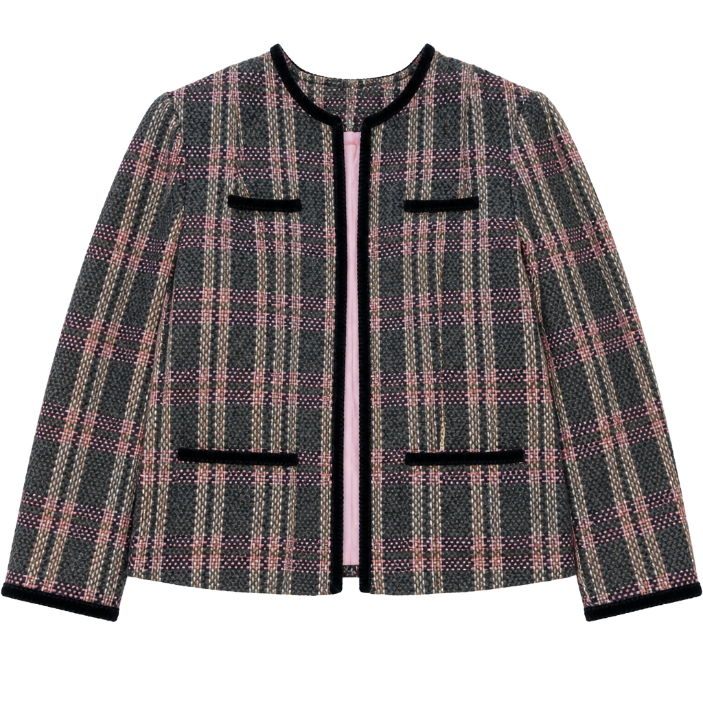 Fundamental Things Tweed Plaid Blazer Jacket Size 14 1