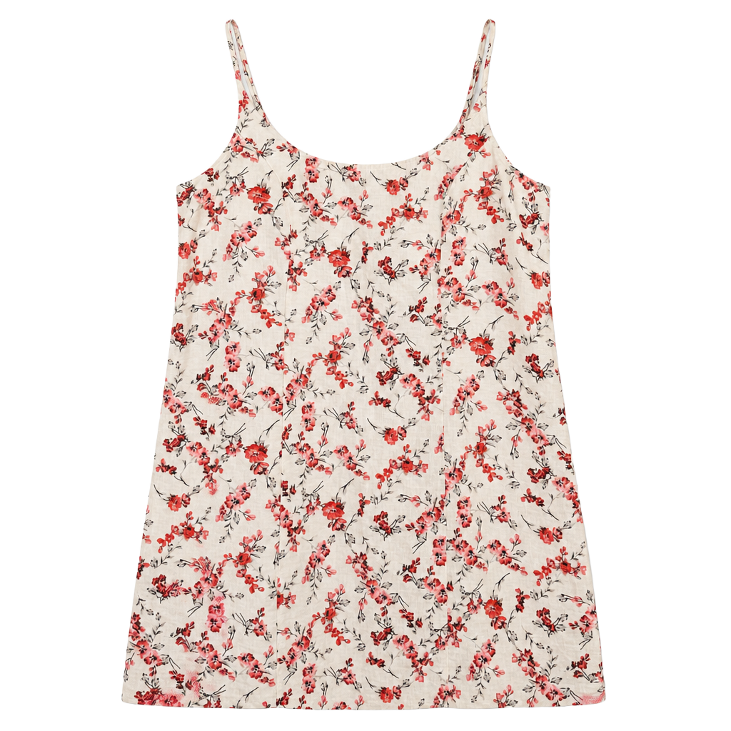 A New Day Floral Sleeveless Swing Tank Dress Size 16 White Floral Smocked Back
1