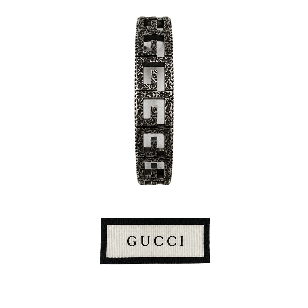 Gucci Interlocking G Sterling Silver Cuff Bracelet 1