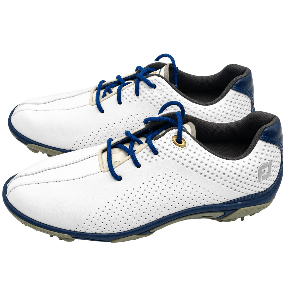 FootJoy Junior DNA Golf Shoes 45023 White/Navy Blue/Gray Youth Size 5M (G1017) 1