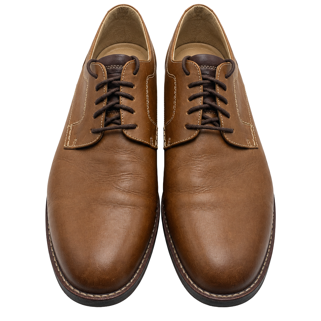 Johnston & Murphy Garner Plain Toe Size 12 M Brown Leather Shoes (DS1042) 1