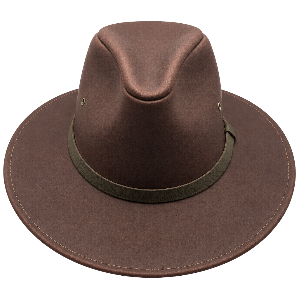 Henschel Hat Co. Brown Leather Aussie Outback Hat Size Medium 1