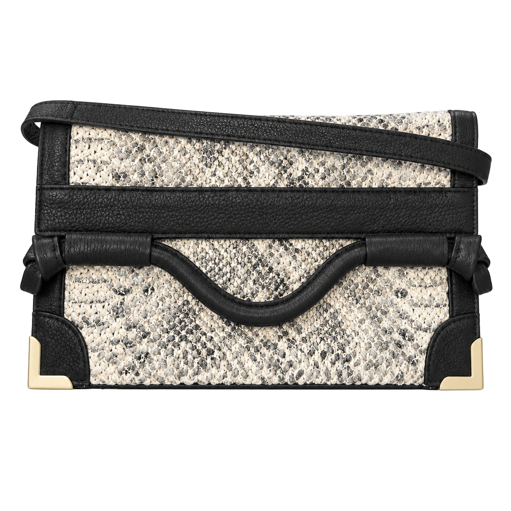 Foley + Corinna Framed Flap Crossbody Snake Embossed Leather Bag 1