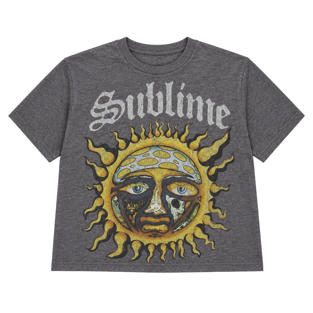 Tultex Sublime Band T-Shirt Size S Charcoal Gray Graphic Sun Tee 1