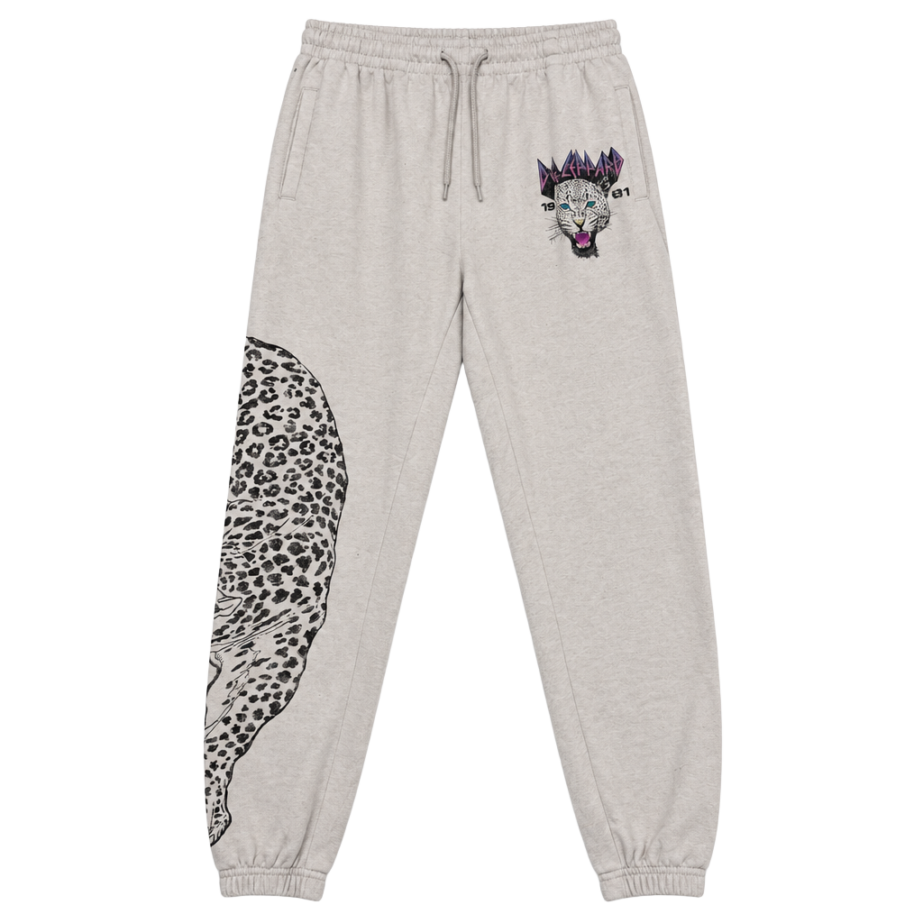 Def Leppard Sweatpants Gray Leopard Print 1