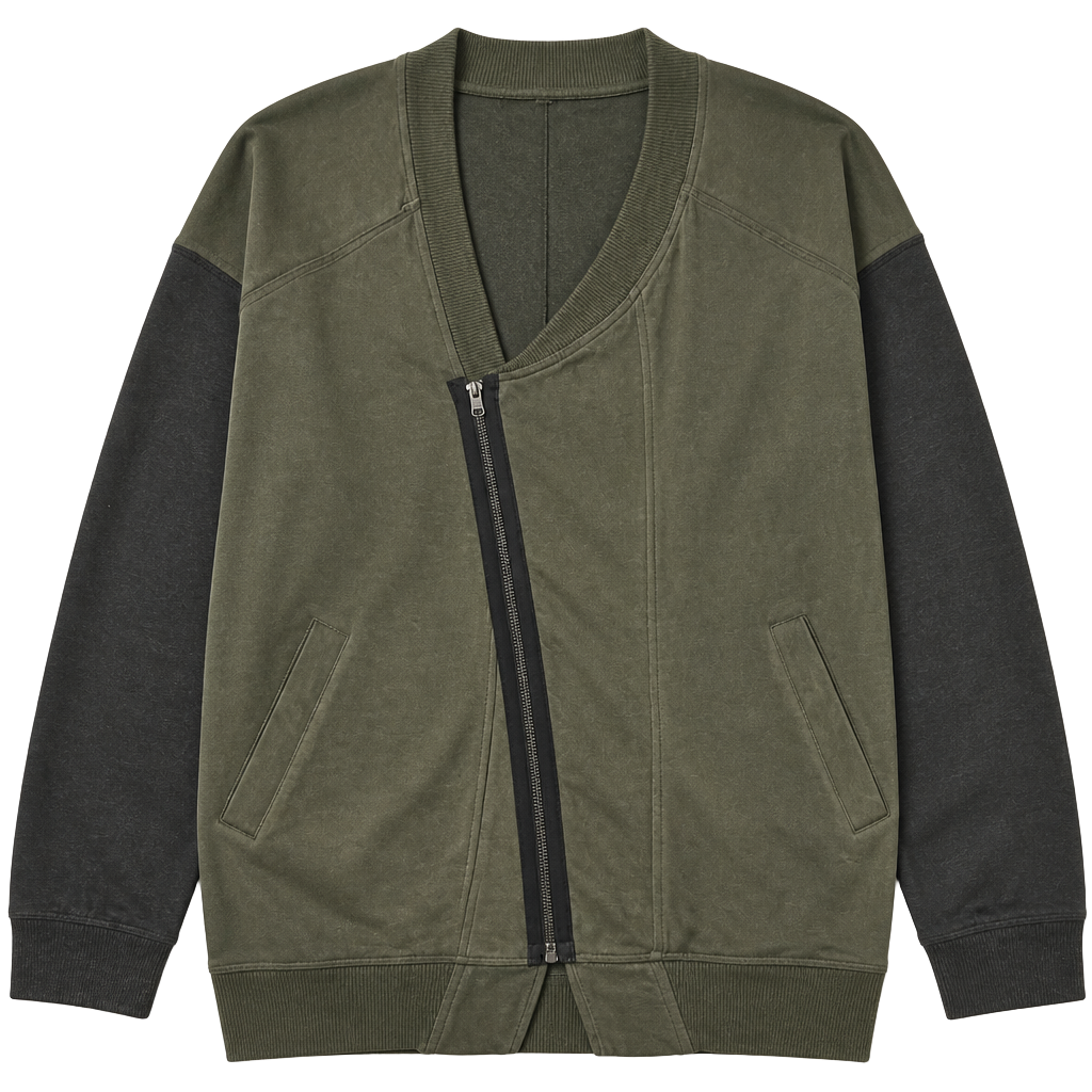 Lululemon Mula Bundle Wrap Jacket Size 4 Green Gray Asymmetrical Moto 1