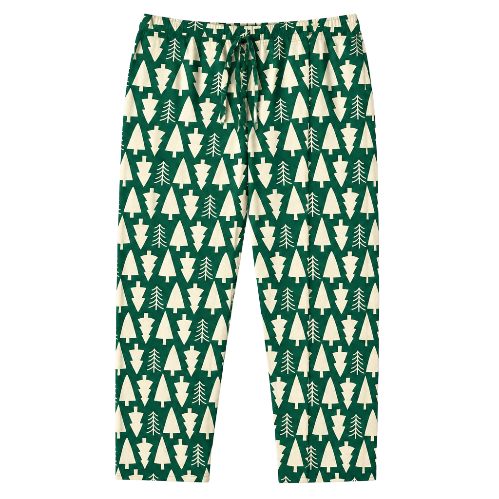 Hanna Andersson Holiday HannaJams Pajama Pants Green Christmas Trees 1