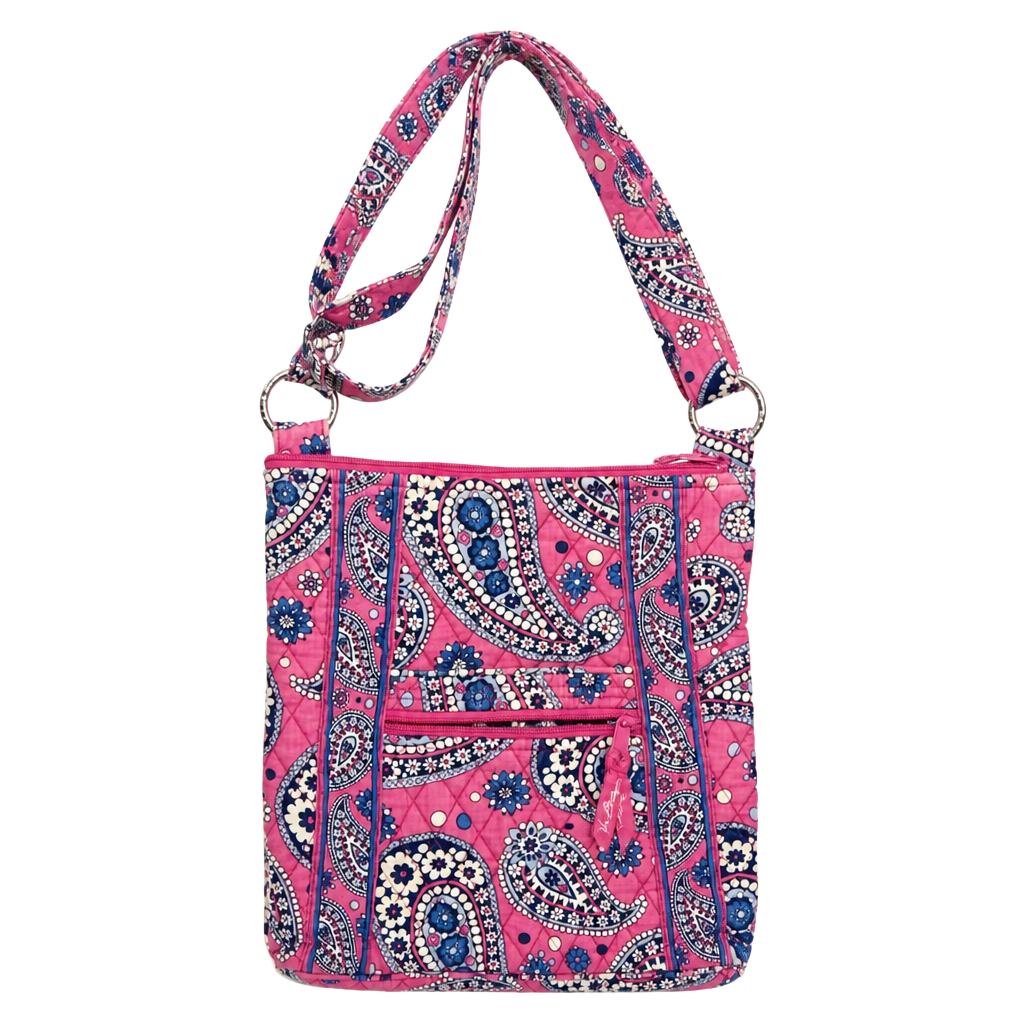 Vera Bradley Boysenberry Pink Paisley Quilted Crossbody Bag Purse 1