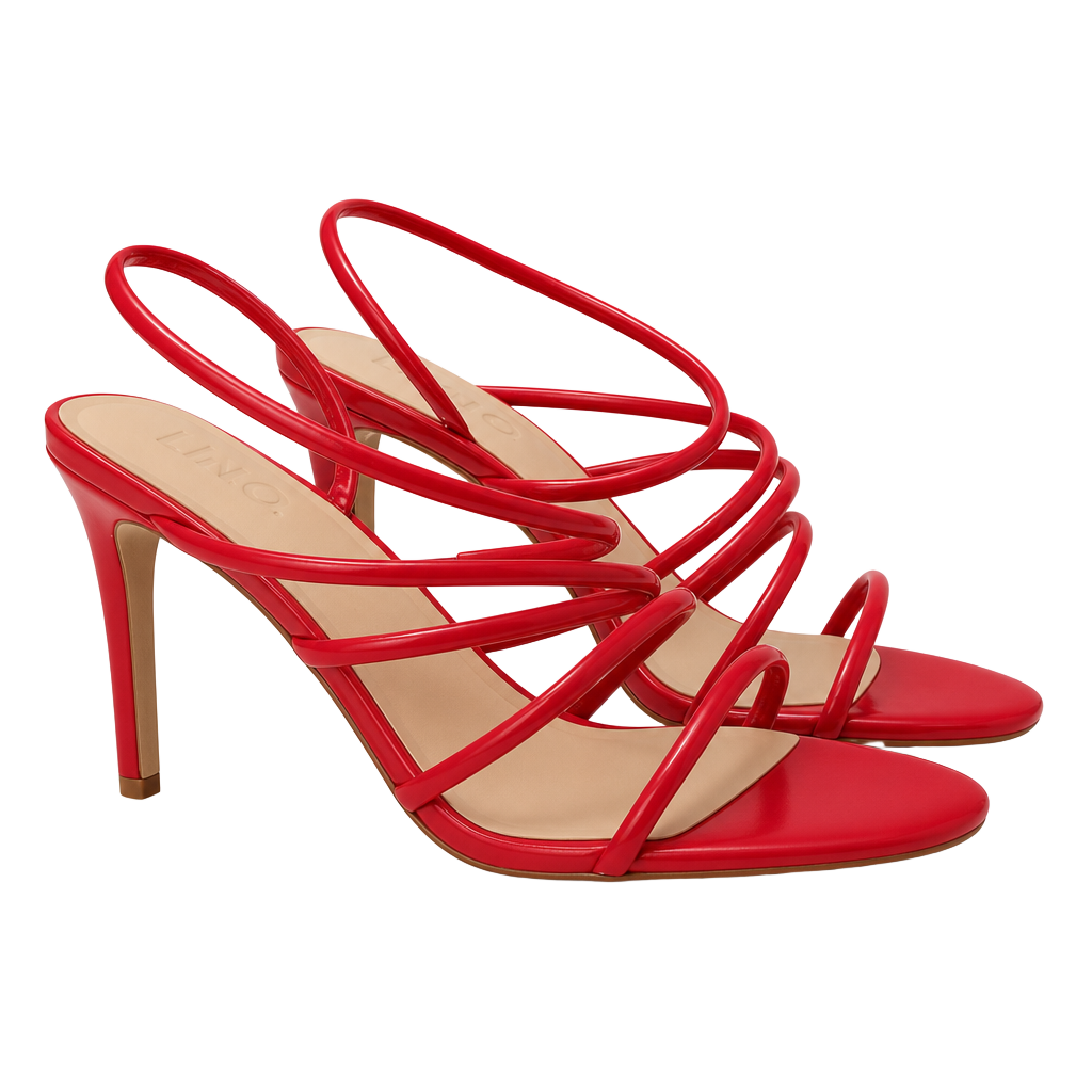 INC International Concepts GINNYP Red Patent Strappy Stiletto Sandals 1