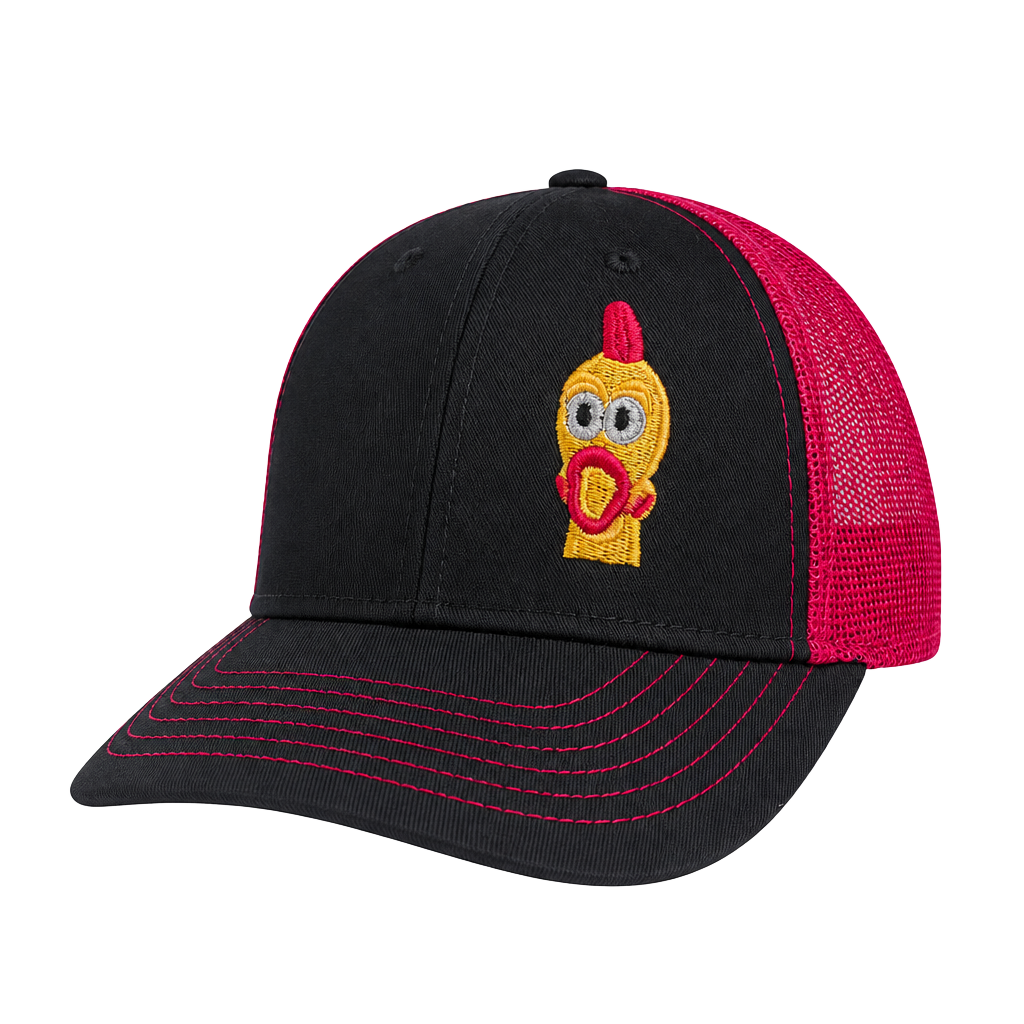 Dave's Hot Chicken Trucker Hat Black Red Mesh Snapback 1