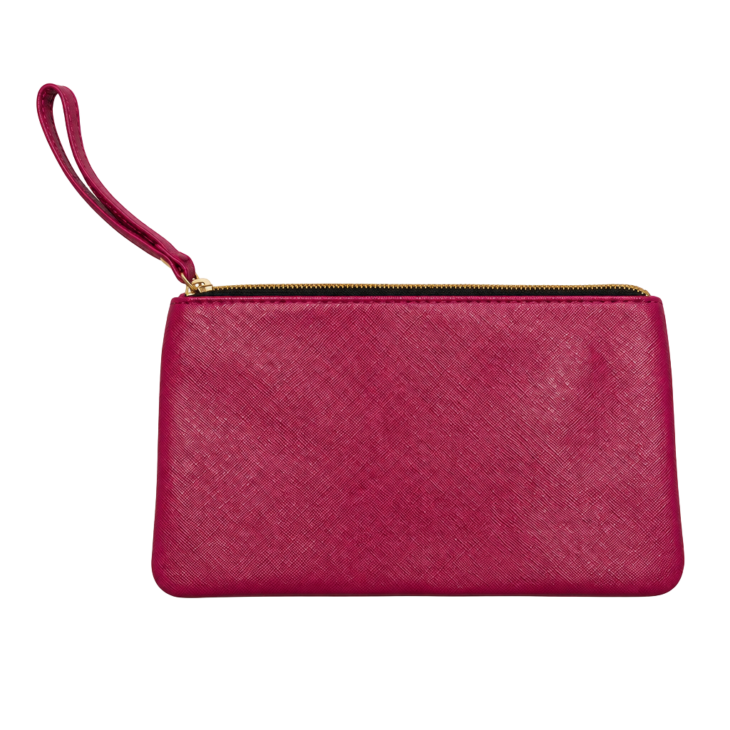 Macy's Maroon Leather Wristlet 1