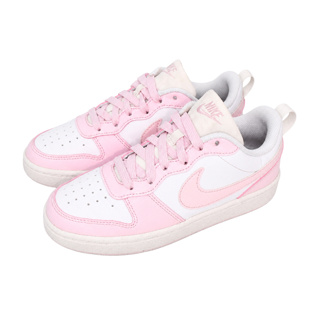 Nike Court Borough Low Recraft Pink White Kids Shoes Size 4Y 1