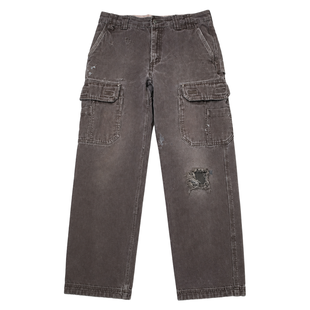 Duluth Trading Co Cargo Work Pants Size 33x34 Brown Distressed Workwear Menswear Utility 1