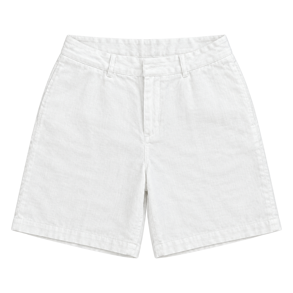 Rachel Zoe Shorts Size 4 White Linen Pleated Casual Euro Summer Coastal Beach 1