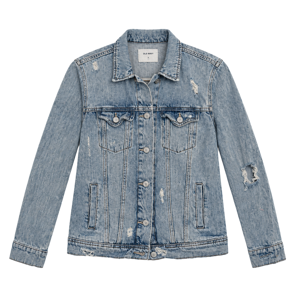 Old Navy Denim Jean Jacket Size S Distressed Light Wash 1