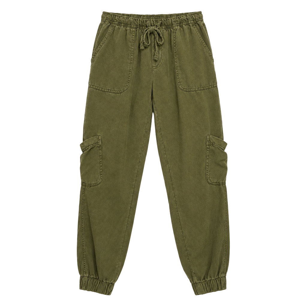 C&C California Cargo Jogger Pants Size XS Military Olive Green 100% Lyocell Pockets 1
