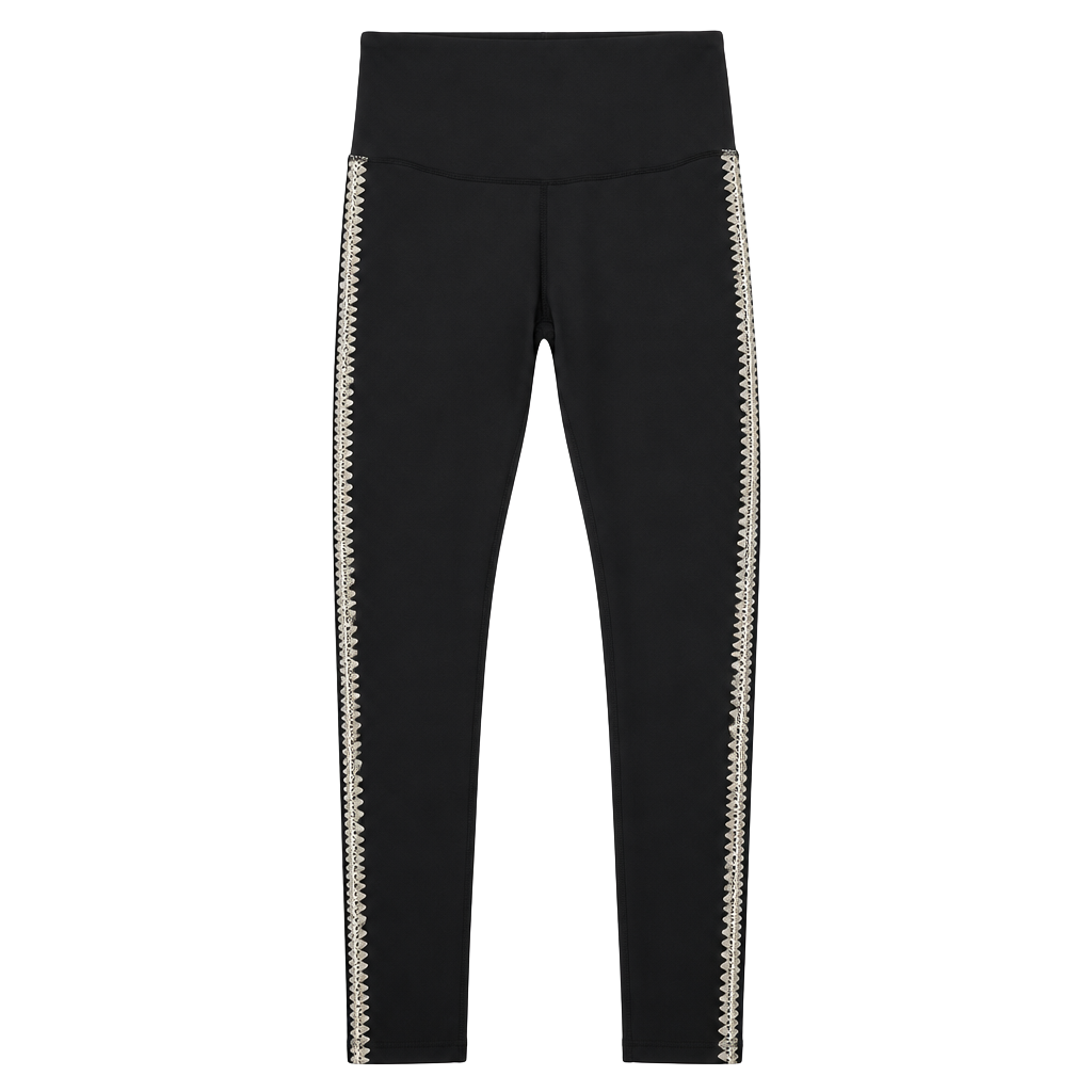 Move Theology Black Leggings Size XS Crochet Inset Side Stripe Activewear Yoga Pilates 1
