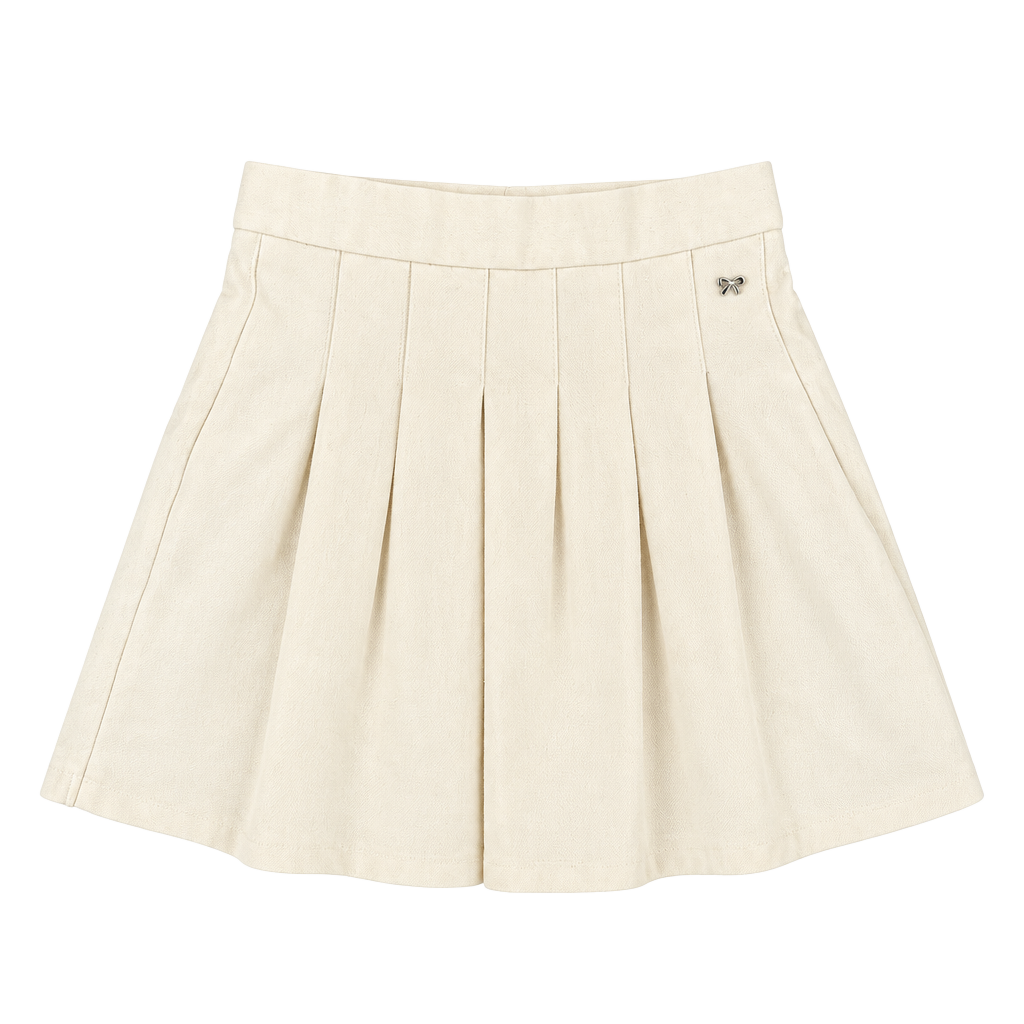 Zara Pleated Skirt Size 7 Cream Tennis Skater 1