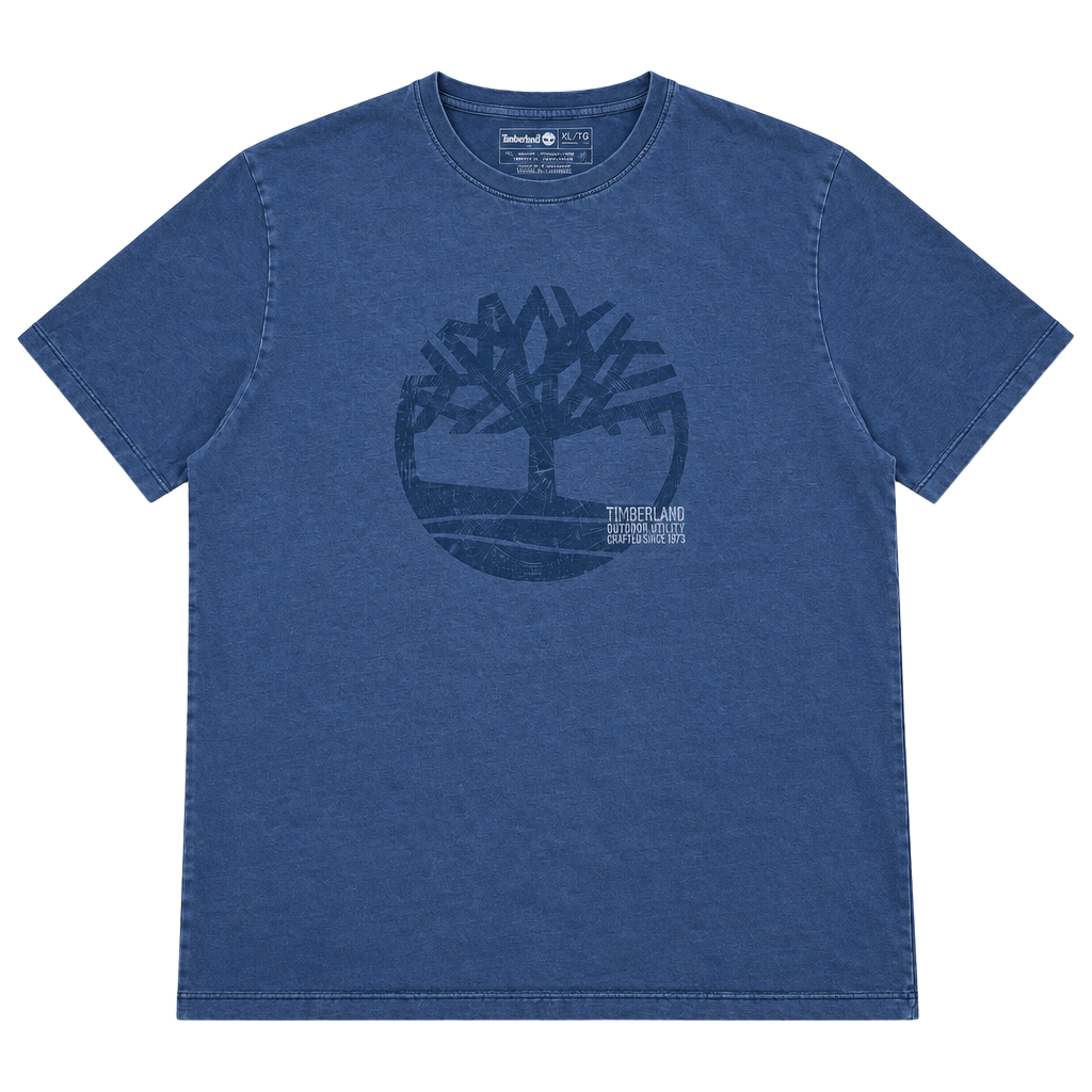 Timberland Tree Logo T-Shirt Size XL Blue Cotton 1