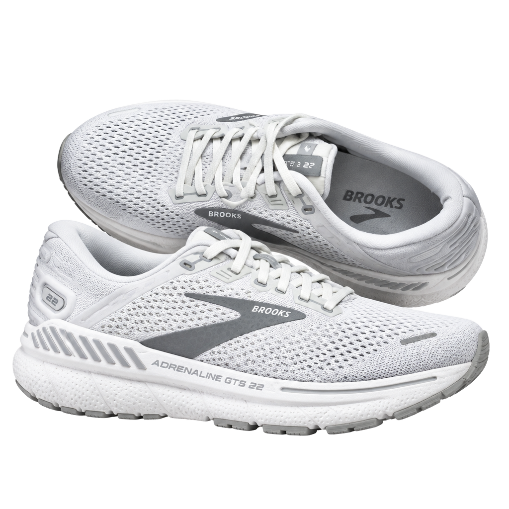 Brooks Adrenaline GTS 22 Size 9 White Running Shoes 1