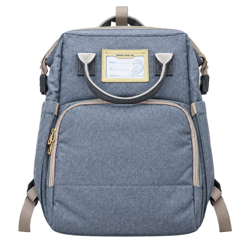 Mommy Loves You Diaper Bag Backpack Gray USB 1